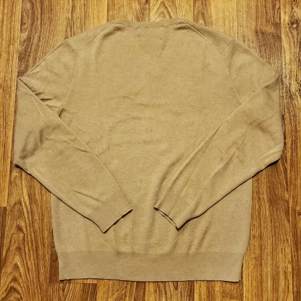 Vtg Polo Ralph Lauren Sweater Men‎ Medium Brown V-Neck Pima Cotton Golf